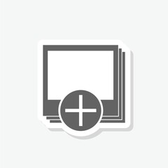 Attach new image or picture icon sticker isolated on gray background