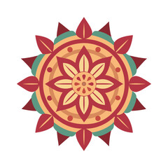 Ethnic Floral Geometric Mandala Silhouette Vector