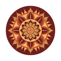 Ethnic Handcrafted Round Mandala Silhouette Design