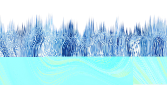 Abstract blue background set with a wave and a winter landscape of snow covered trees and falling snowflakes for a Christmas holiday card design - Powered by Adobe