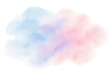 Abstract watercolor cloud shape with pastel gradient