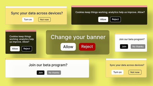 Website UI Dialog Preferences Overlay