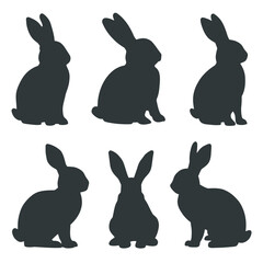 Fototapeta premium set of rabbits silhouettes
