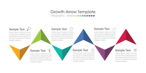 Big growth Arrow, Vector infographic template
