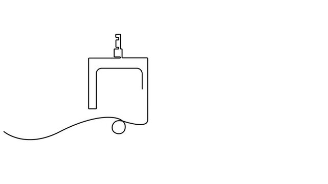 sugar meter continuous one line drawing animation, Animated self drawing, One continuous line drawing of Blood glucose meter test illustration, glucometer pharmacy equipment outline