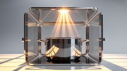 Innovative Solar Cooking Device Concept with Pot under direct Sunlight rays