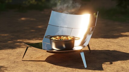 Innovative Solar Cooking with Pot of Food Reflected by Silver Surface for Energy