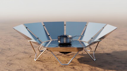 Innovative Solar Cooking Solution with Pot for Sustainable Outdoor Meals Preparation