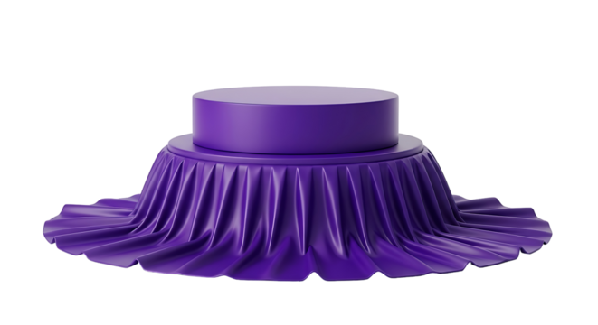 Purple Podium Display Stage Elegant Fabric Cloth Showcase Product Stand