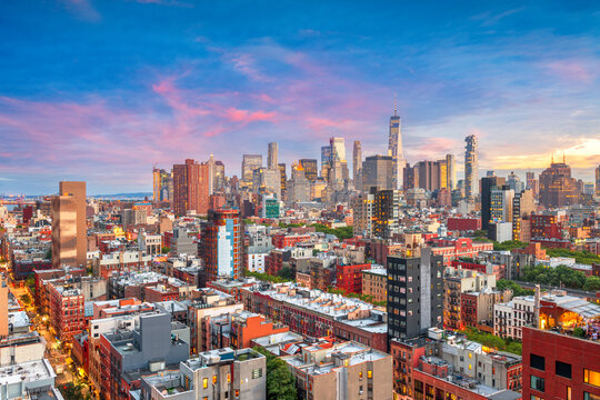 New York, New York, USA Lower Manhattan City Skyline 786