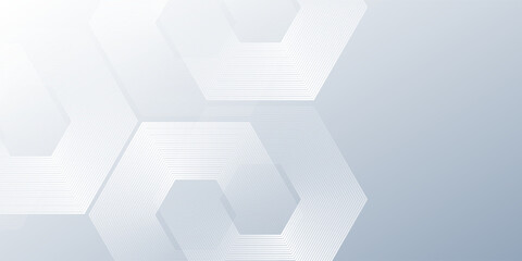 White modern abstract background with dynamic wavy hexagon texture art simple