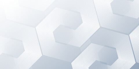 White modern abstract background with dynamic wavy hexagon texture art simple design