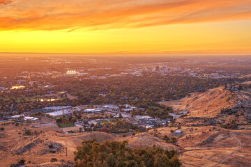 Boise, Idaho, USA View from the Mountains at Dusk 712
