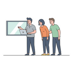 Casual Team Presentation vector illustration