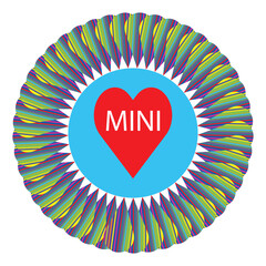 Vibrant Mini Heart Radial Pattern Vector Illustration Optical Art Design.