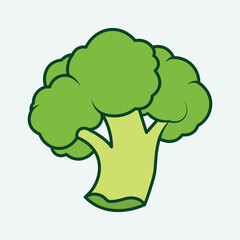 Fresh green broccoli florets detailed close-up healthy vegetable ingredient food