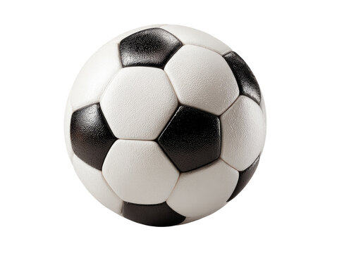 Soccer ball, black and white, close-up view - Powered by Adobe