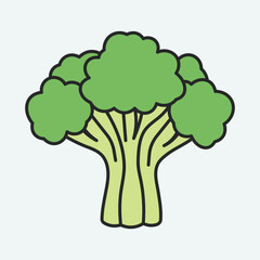 Fresh green broccoli florets healthy vegetable food art