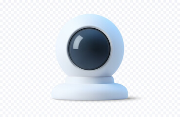 3D Webcam Camera Front View Blue White