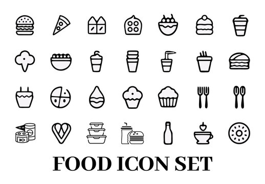 Food Icon Set Collection