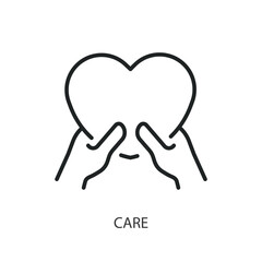 Care thin line icons. Original vector illustration.