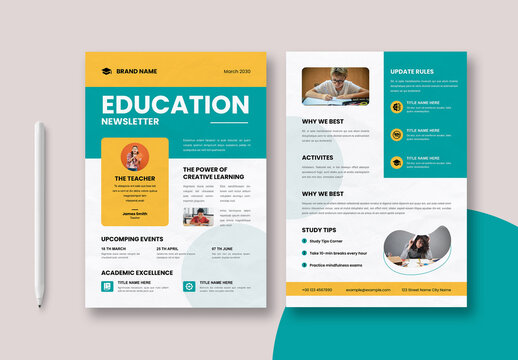 Unique Style Education Newsletter Template