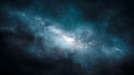 Obraz premium A stunning view of a deep space galaxy nebula filled with countless bright stars and cosmic dust