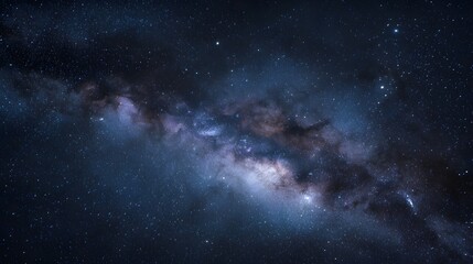 Fototapeta premium Vast Milky Way galaxy core illuminated with stars and cosmic dust clouds a breathtaking view of deep space