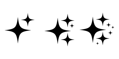 stars vector. sky object. star. black silhouette.sky space vector