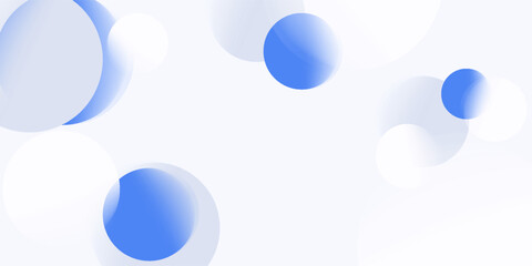 Abstract soft light with white and blue bubble ball background. Trendy minimal design. Vector illustration