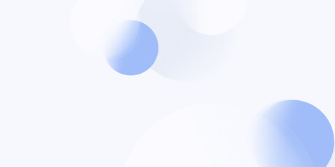 Abstract soft light with white and blue bubble ball background. Trendy minimal design. Vector illustration