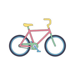 Fototapeta premium Colorful Flat Bicycle Illustration for Design and Print