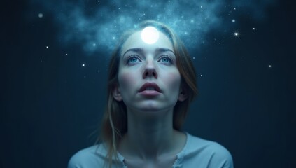 Moonlight Mind — Surreal Portrait with Lunar Symbolism