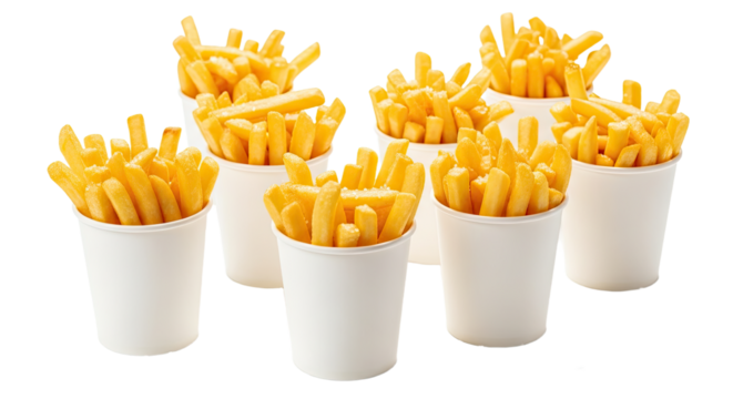 Delicious French Fries in White Cups 5.