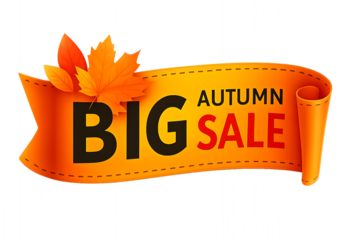 Autumn Foliage Sale Banner PNG with Transparent Background