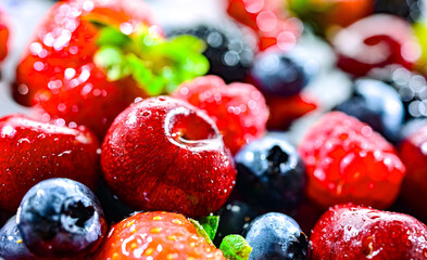 Composition with fresh ripe fruits. Fruitarian diet