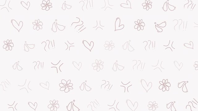 doodle pattern seamless hearts flowers sketchy cute suitable for backgrounds, textiles, stationery, and creative projects