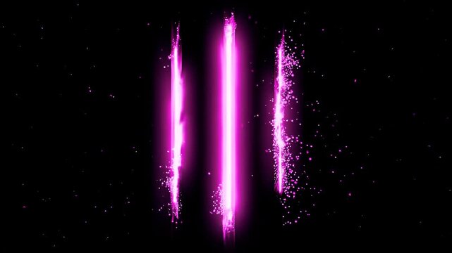 Elegant 4K animation two glowing pink laser beams streaming dark space enhanced floating particles neon reflections perfect futuristic motion graphics digital backgrounds - Powered by Adobe