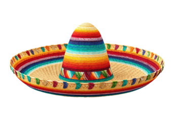 Colorful sombrero, wide-brimmed hat, vibrant stripes