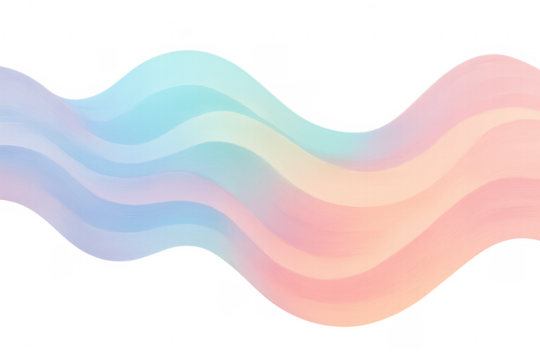 Abstract pastel gradient wave pattern with transparency