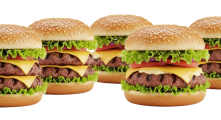 Delicious Freshly Made Cheeseburgers with Lettuce.