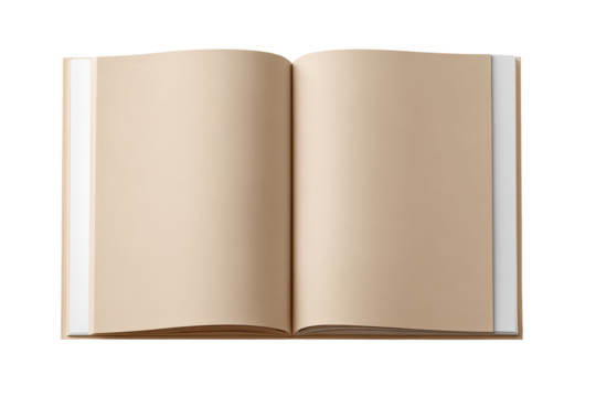 Open book, beige pages, blank, illustration - Powered by Adobe