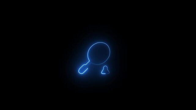 Glowing Neon Badminton Icon Animation.Futuristic Neon Badminton Icon Animation .Futuristic Sports Logo Animation for Fitness, Games, and Motion Design Projects.