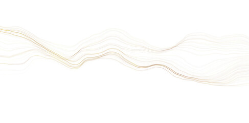 minimalistic abstract organic golden wave perlin noise flowfield as flow lines without background