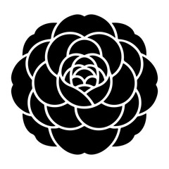 Silhouette of camellia flower for creative designs