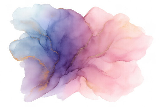 Abstract alcohol ink blush background with gold lines