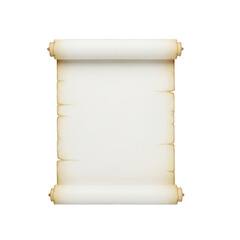 Aged Parchment Scroll isolated on a transparent background