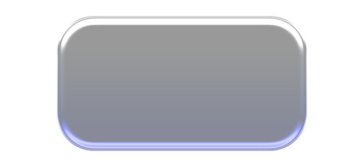 Glossy 3D Gray Button with Glass Effect and Blue Glow
