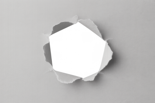 Torn paper opening revealing transparent empty copy space, conceptual breakthrough, innovation, and discovery background