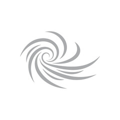 A swirling, stylized illustration of a spiral with curved lines, representing wind or energy.